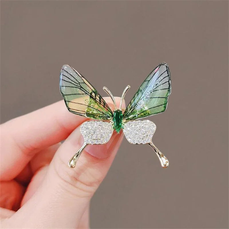 Royal Butterfly Pearl & Crystal Brooch