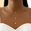 Elegant Layered Zircon Pendant Necklace for Women – Sparkling Party Jewelry