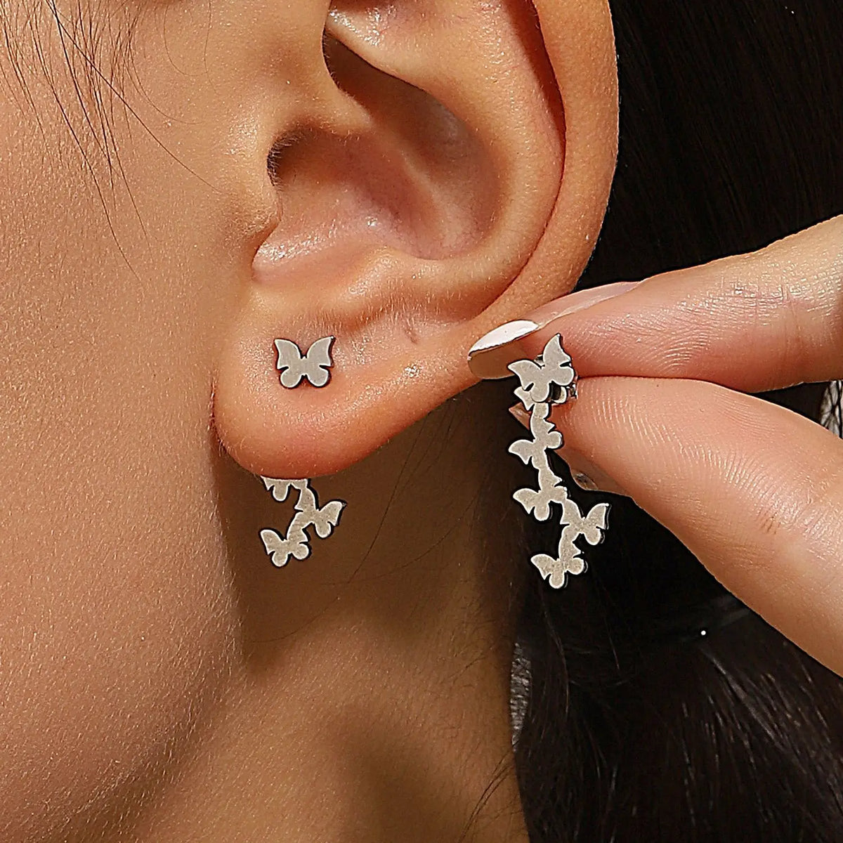 Minimalist Geometric Stud Earrings for Women – Detachable Square & Triangle Design