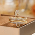 Modern Triple-Layer Chain Ring for Women