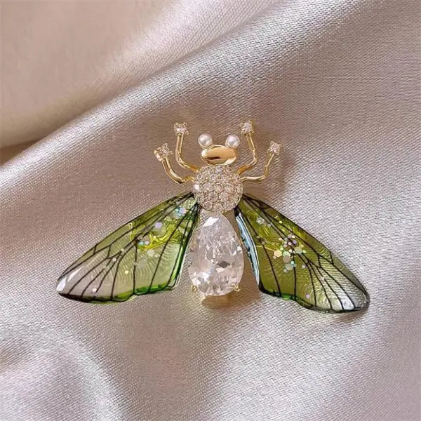 Royal Butterfly Pearl & Crystal Brooch