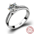 Luxury 925 Sterling Silver Six-Prong Solitaire Ring for Women
